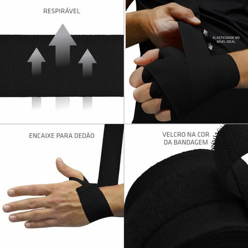 Bandagem Elástica Atadura Box Luta Mma Starflex - 50mm X 5m Cor Preto
