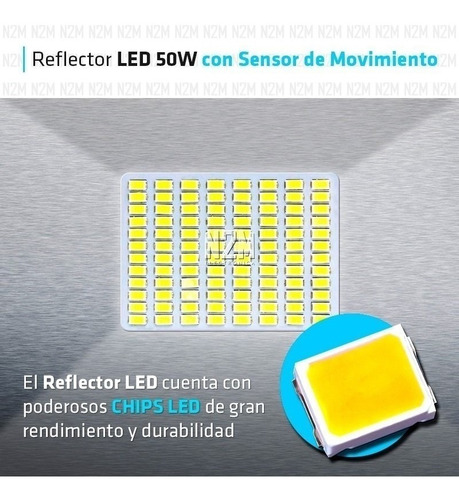 Imagen 3 de 10 de Reflector Led 50w iMac Con Sensor Movimiento Alta Potencia