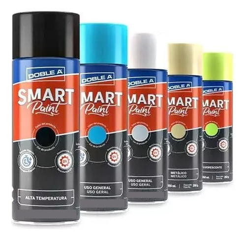 Pintura En Aerosol Smart Paint Doblea 350ml X 3 Unid = Color Azul Brillante