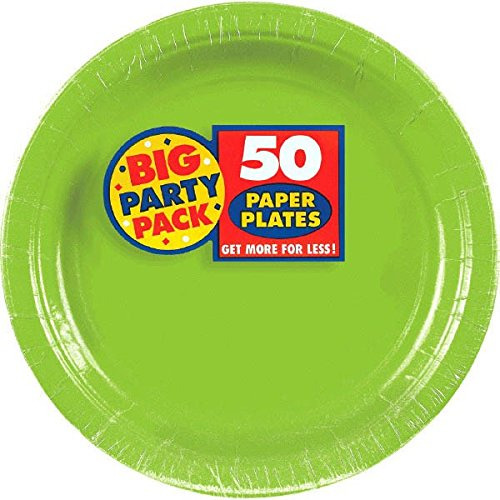 Kiwi Green Postre Plato De Papel Big Party Pack, 50 U.