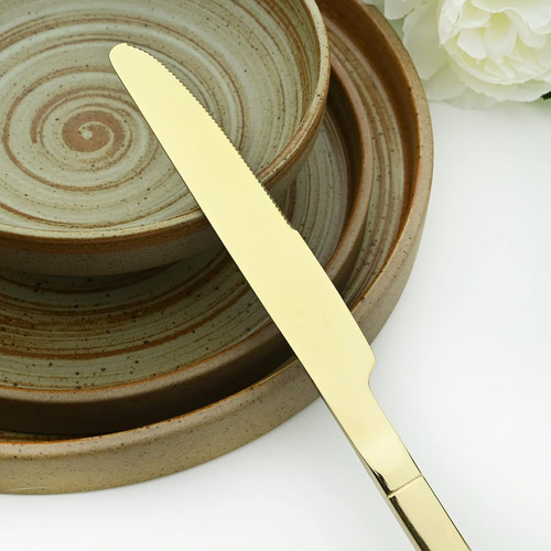 Juego De Cubiertos Janking Mirror Champagne Gold De 24 Pi...