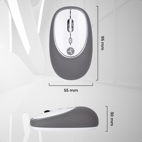 Mouse Inalámbrico Techzone Ergonómico Alta Precisión 1200dpi Color Gris