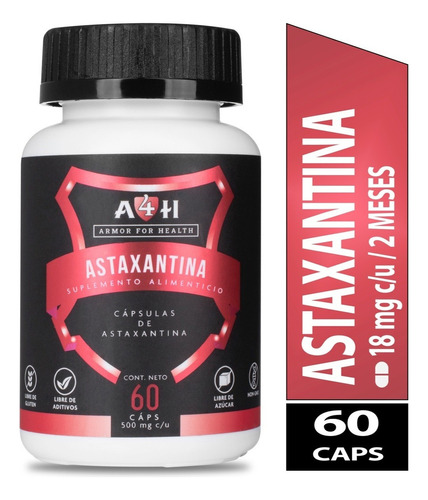 Salud Suplemento A4h Astaxantina 18mg 60 Cápsulas 2 Meses Sabor Sin Sabor