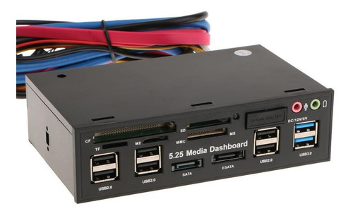 5.25 Multifunción Frontal Panel De Medios Panel Usb3.0 Hub
