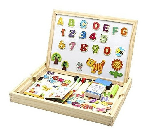 Lewo Juguetes Educativos De Madera Letras Magneticas Numeros