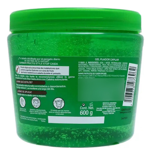 Gel Fijador De Cabello Garnier Fructis Stop Caida Style 600g