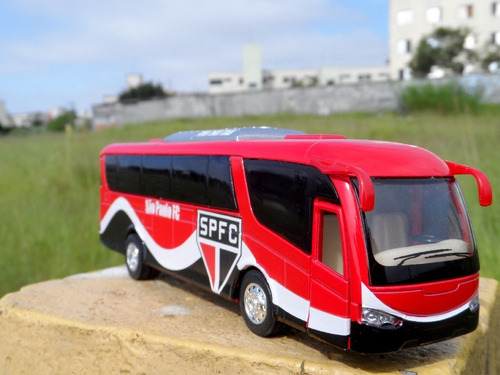 Miniatura Ônibus São Paulo Time De Futebol - Em Metal 18cm