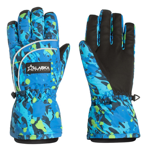 Guantes Alaska Pelican Waterproof Ski Snowboard Junior Azul