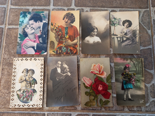 8 Postales Romanticas Mujeres Parejas - Escritas 