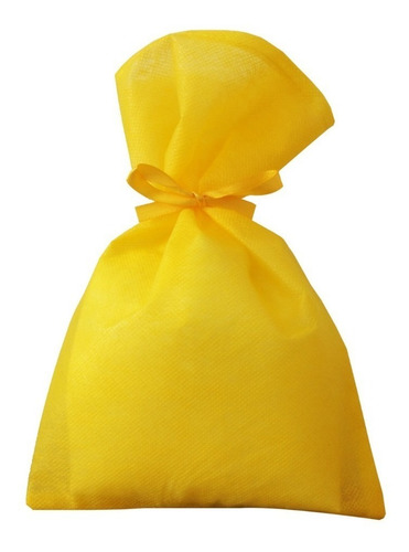 Imagem 1 de 1 de 30 Saquinhos Sacolinhas Tnt 15x23 Amarelo Com Fita De Cetim