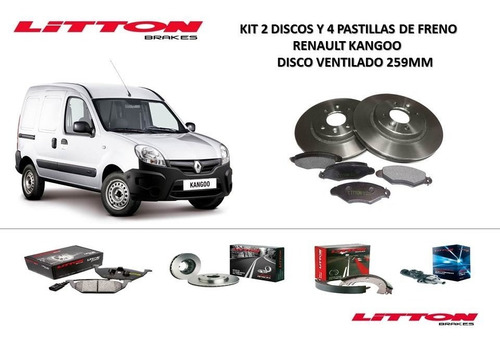 Kit Discos Y Pastillas De Freno Renault  Kangoo 