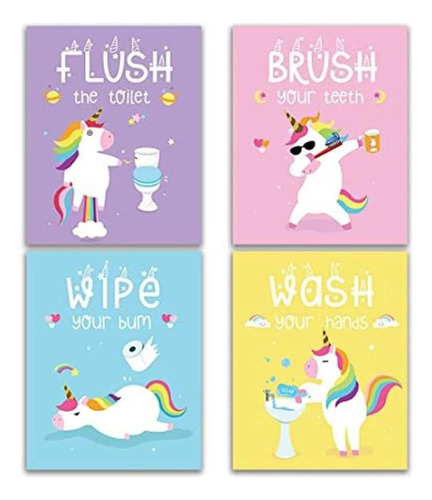 Divertida Decoración De Baño De Unicornio Cepillo De