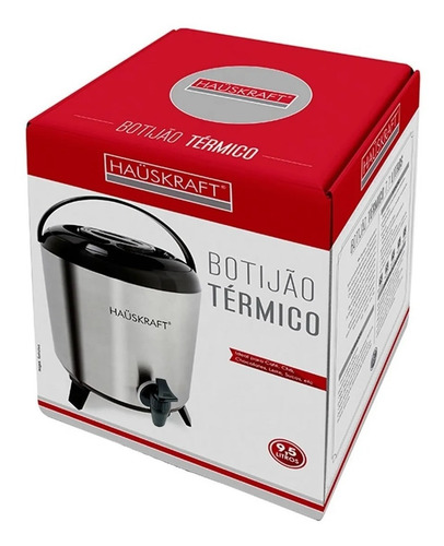 Garrafão Térmico 9,5 Lts. Inox Quente/frio Botijão Hauskfrat