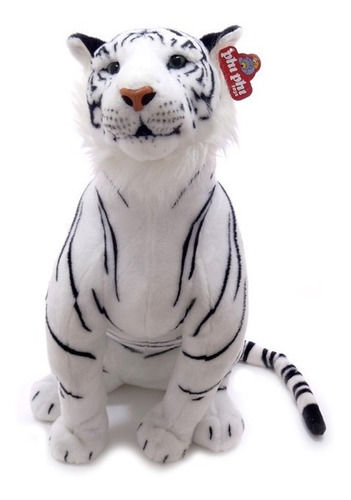 Peluche Gigante Tigre Sentado Marron Y Blanco Sentado 87 Cm.