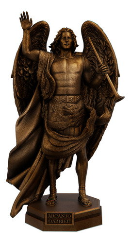 Estátua São Gabriel Arcanjo Mensageiro - Coleção Sublime Cor Cor Cobre Antigo