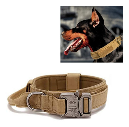 Collar Perro Nailon Militar Metal Hebilla Ajustable Táctico