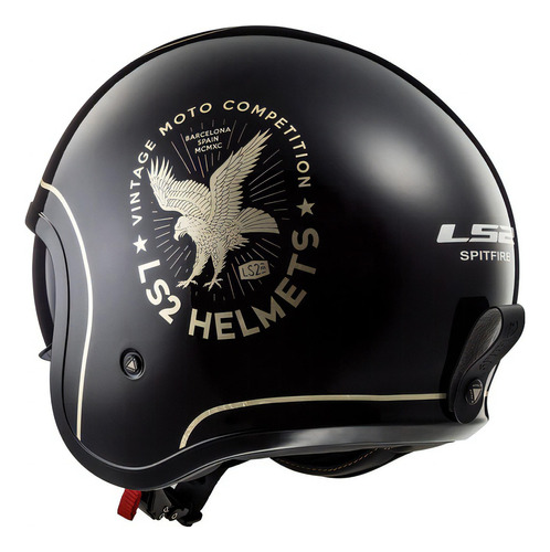 Casco Moto Abierto 599 Spitfire Flier Negro Color Negro Tamaño Del Casco S