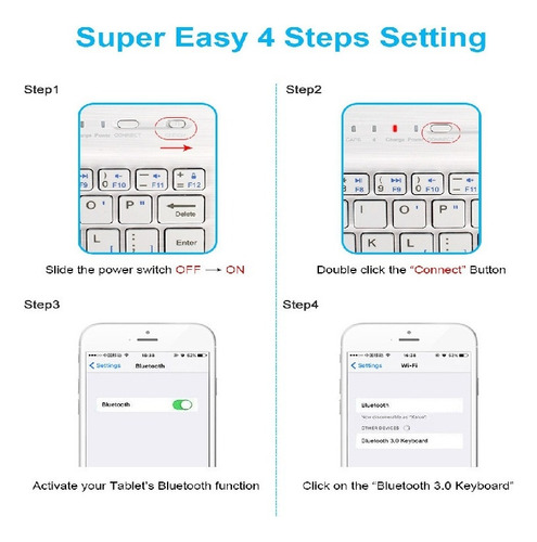 . Mini Teclado Bluetooth Inalámbrico De 10 Pulgadas