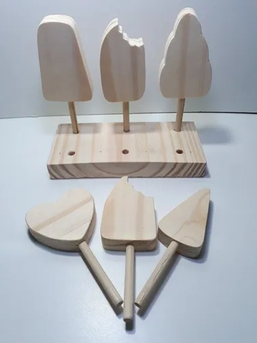 Helados De Madera Juguete Didáctico Virgen Sin Pintar