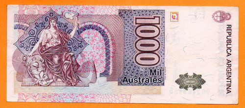 Billete 1000 Australes, Bottero 2858a, Año 1989 Exc