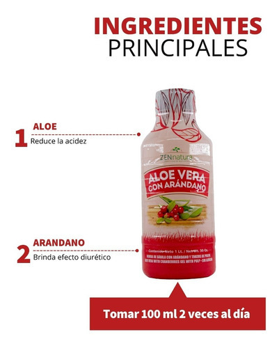 Zen Natura Aloe Vera com Mirtilo 1l Diurético Antioxidante