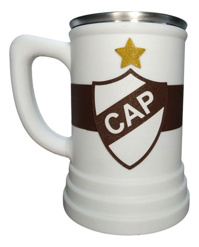 Platense Campeon 2025 Parche Liga Vaso Jarra Fernetero 500cc Blanco