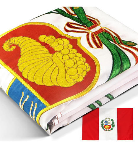 Bandera De Perú De Everstrong 3x5 Pies Nylon Resistent...
