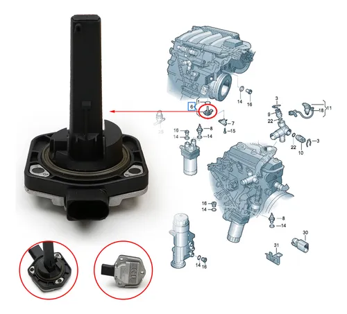 Sensor De Nivel De Aceite De Cárter Audi A3 Vw Tiguan Jetta