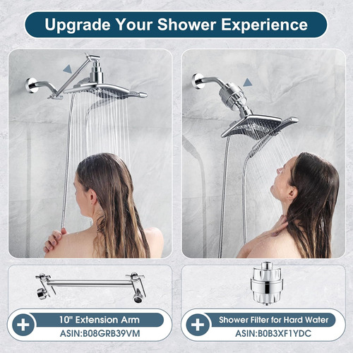 Kit De Cabezal Para Ducha Bright Showers, 2 En 1, Cuadrado