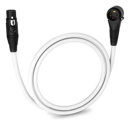 Lyxpro Cable Micrófono Blanco Xlr Macho-hembra Angular 91 Cm
