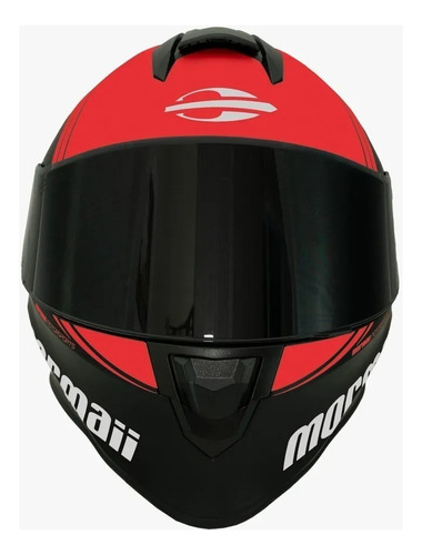 Capacete Mormaii M1 Phase Preto Vermelho Branco Fosco Tamanho do capacete 56/S