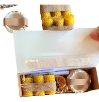 Comprar Velas De Miel Pack + Porta Velas En Cemento Blanco