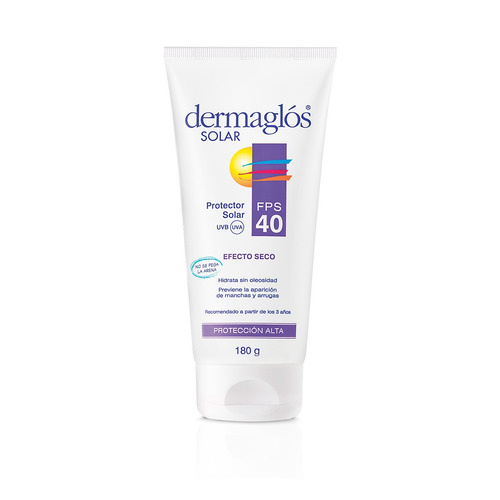 Imagen 1 de 1 de Protector solar Dermaglós FPS 40 FPS 40 Efecto Seco en crema 180 g
