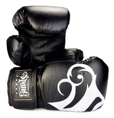 Imagem 2 de 9 de Kit- Muaythai Spank Preto (luva, Caneleira, Bandagem, Bucal)