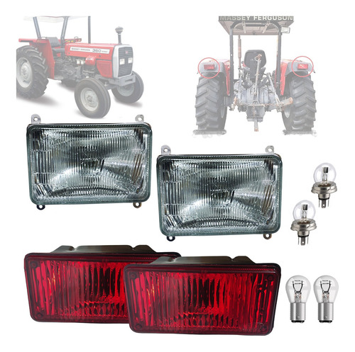 Kit Lanterna + Farol Fortluz Trator Massey Ferguson 250x 265