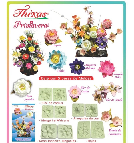 Moldes Para Flores De Foamy Primavera Con 5 Pares De Moldes