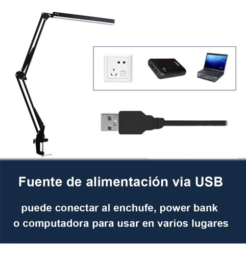 Lámpara De Escritorio Led, Lámpara Led Con Brazo Oscilante