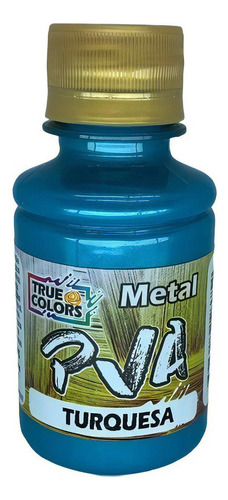 Tinta Pva Metal Colorido 100ml - True Colors - Pronto Cor Turquesa - 7971