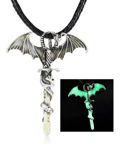 Collar Dragon Sword Luminoso Glow Mujer Game Of Thrones