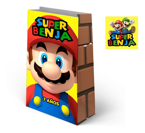 Bolsas Golosineras Personalizadas Mario Bros X15