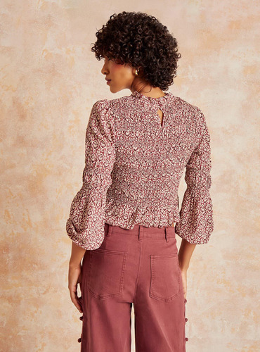 Blusa Boho Panal De Abejas