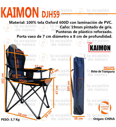 Sillon Director Plegable Kaimon Silla Playa Reposera Camping