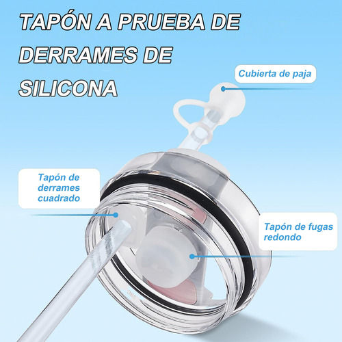 Set 12 Tapones Silicona Antiderrame Para Stanley Straw 2.0
