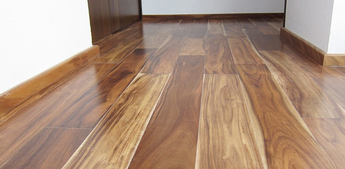 Piso Duela De Madera Ingeniería Parota Africana 127x9.5mm Barniz Semimate
