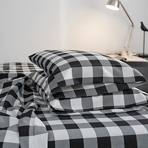 Juego Sábanas Onlimet Queen Size - 4 Piezas, Negro Y Blanco
