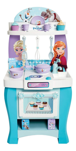 Cocinita Para Niñas Frozen Elsa Y Ana Cocina Juguete Color Celeste