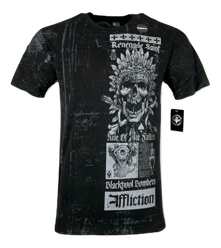 Remera  Affliction Falling  Mma Jiu Jitsu Custom Bike