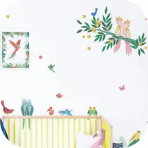 Comprar Vinilo Pared Decoración Pájaros Loros Colibrí Y Guacamayos