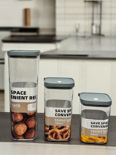 Frasco Organizador 800ml Color Gris