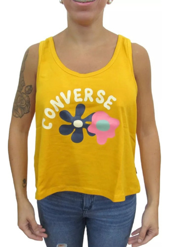 Remera Musculosa Converse Support Tank Dama Urbana Asfl70